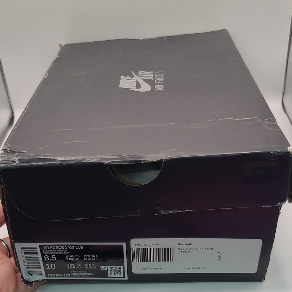 NEW Nike Air Force 1 '07 LV8 Sneakers - Sail/Night Maroon Size M:8.5 W:10 US - Picture 9 of 10